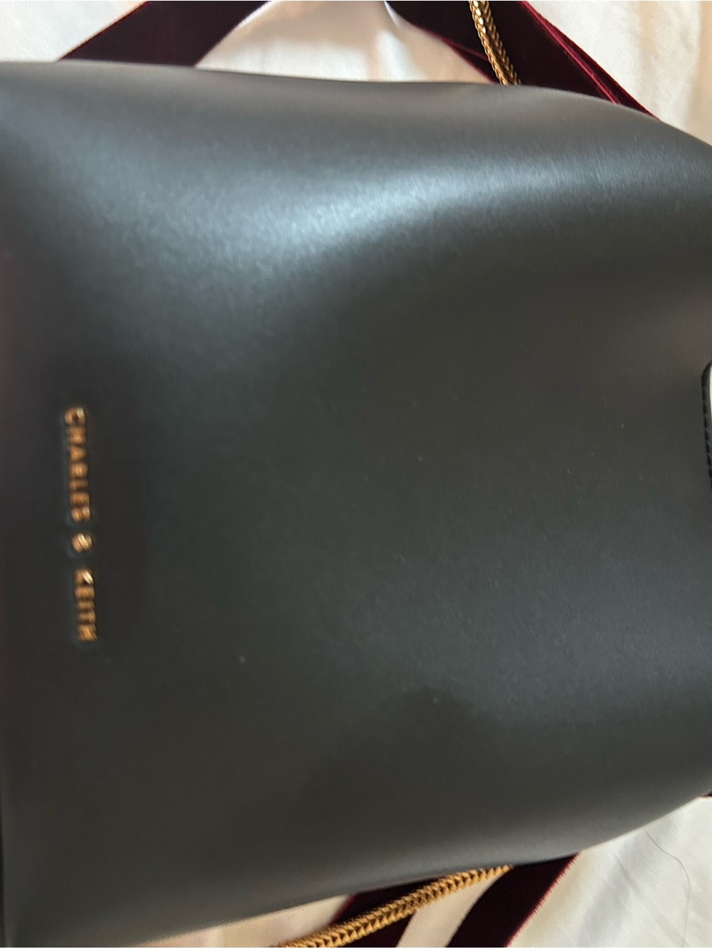 Charles & Keith Black Leather bucket bag - Picture 2 of 4